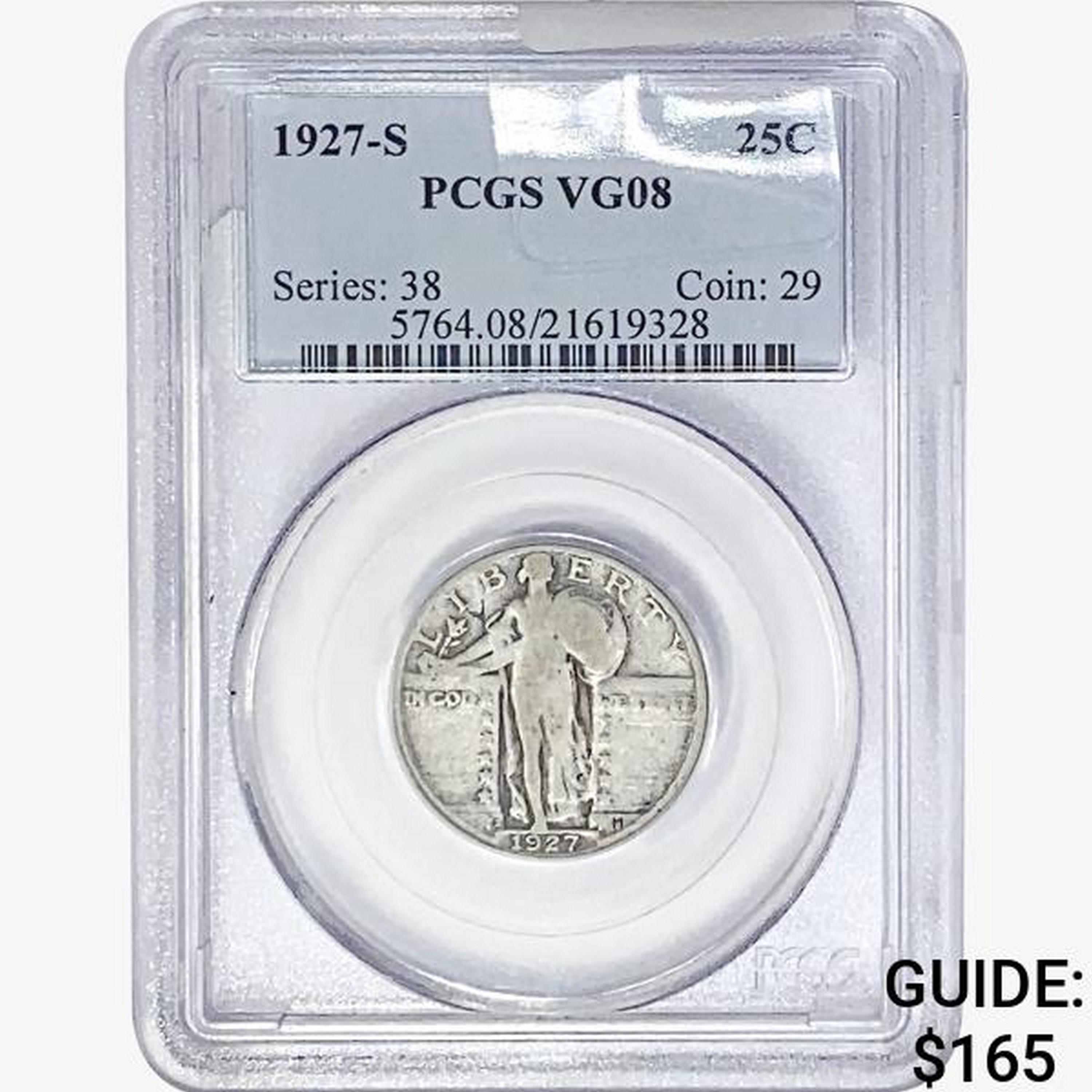 1927-S Standing Liberty Quarter PCGS VG08