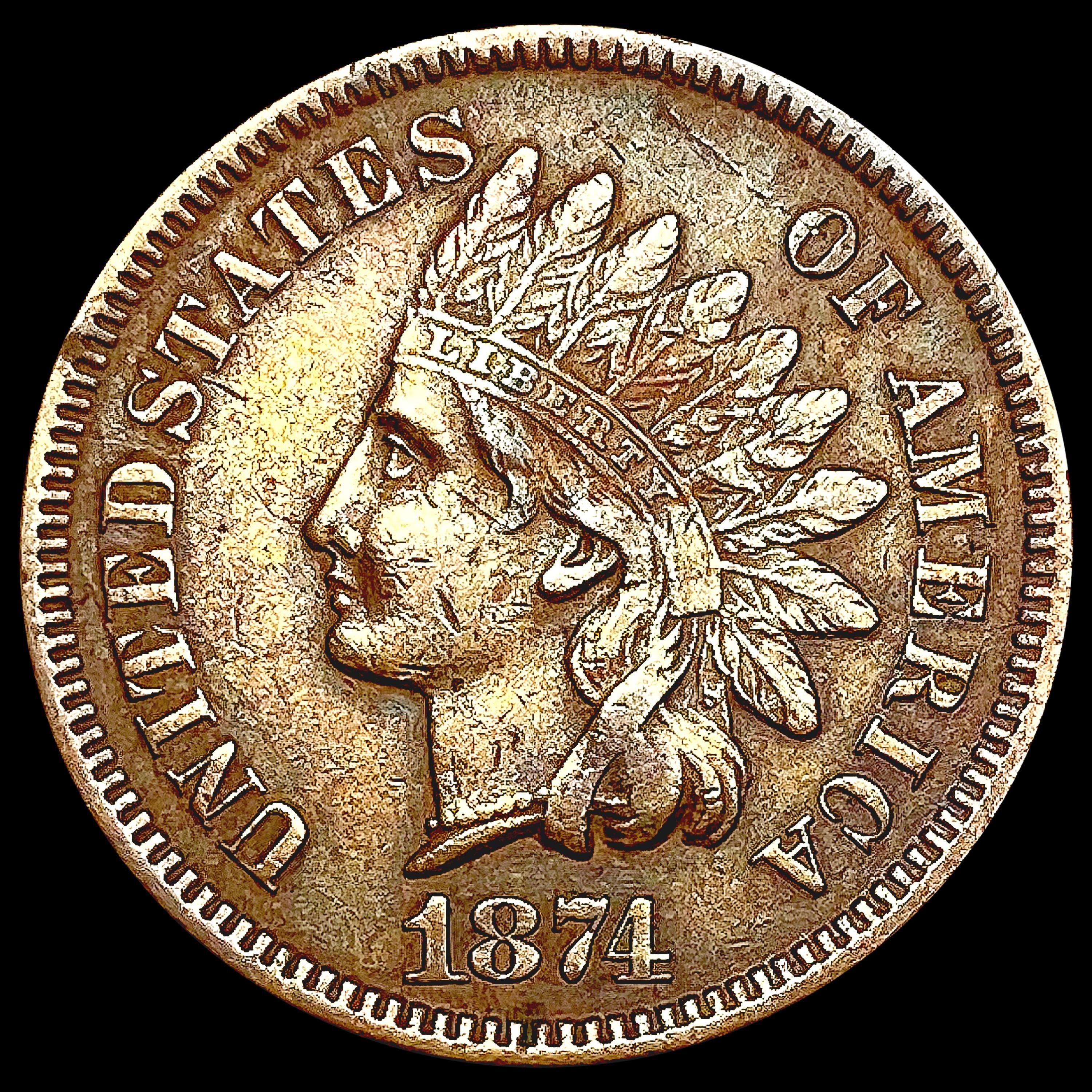 1874 Indian Head Cent CLOSELY UNCIRCULATED