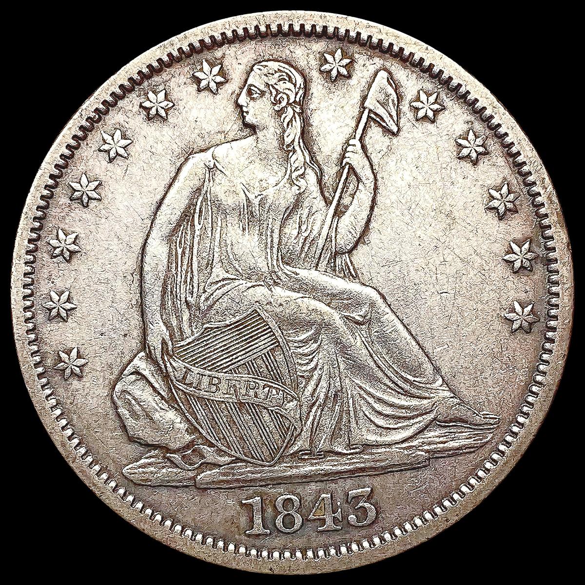 1843-O Seated Liberty Half Dollar CLOSELY UNCIRCUL