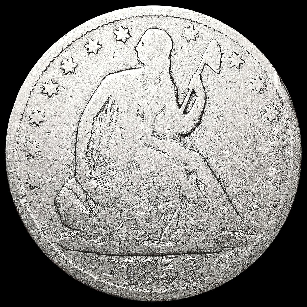 1858-O Seated Liberty Half Dollar LIGHTLY CIRCULAT