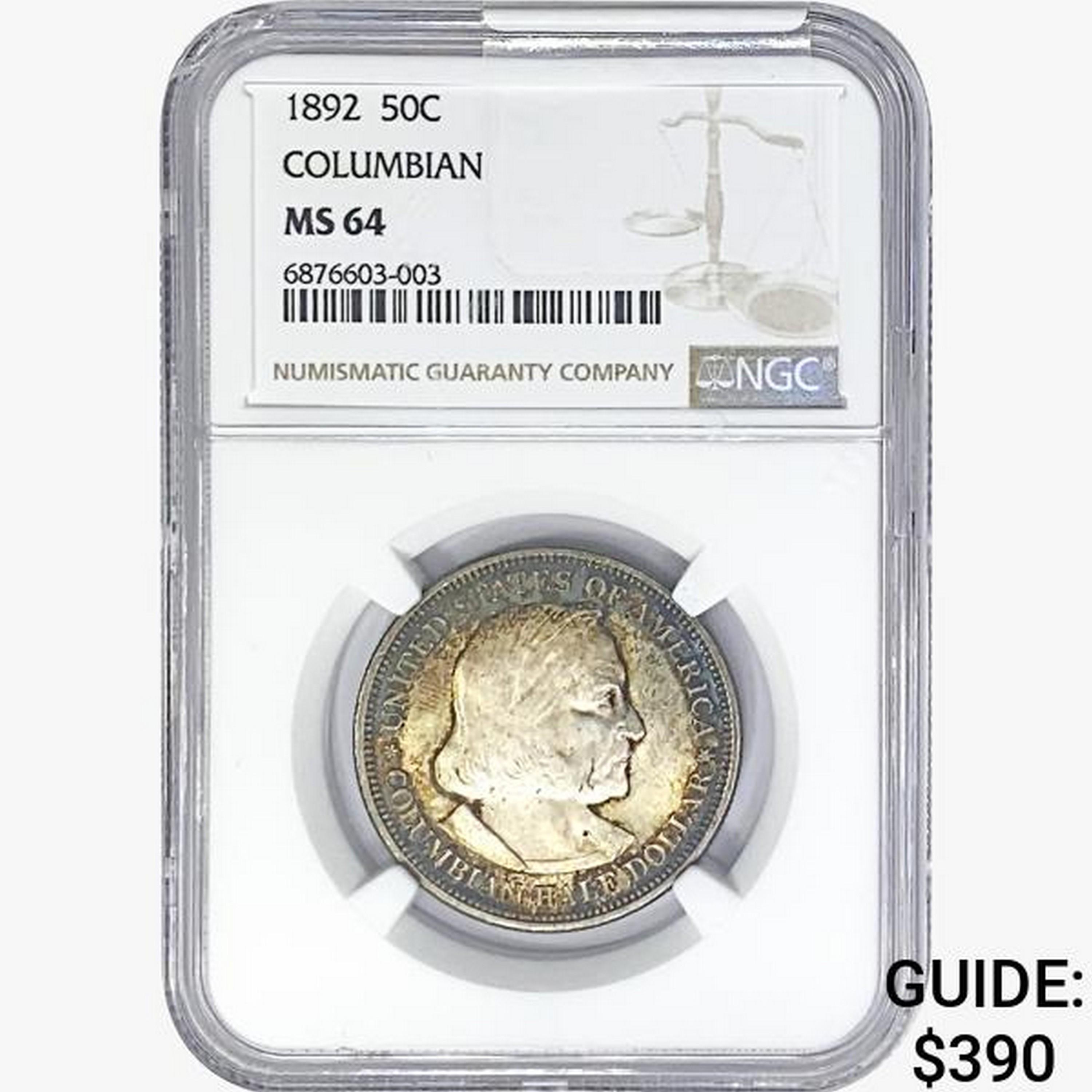 1892 Columbia Half Dollar NGC MS64