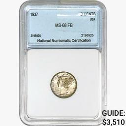 1937 Mercury Silver Dime NNC MS68 FB