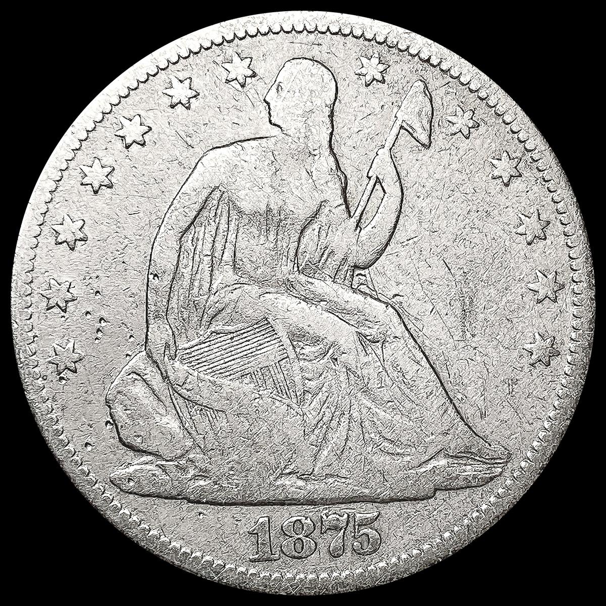 1875 Seated Liberty Half Dollar LIGHTLY CIRCULATED