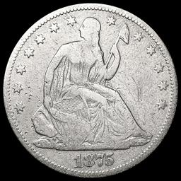 1875 Seated Liberty Half Dollar LIGHTLY CIRCULATED