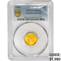 1926 Sesquincentennial $2.50 Gold Quarter Eagle PC