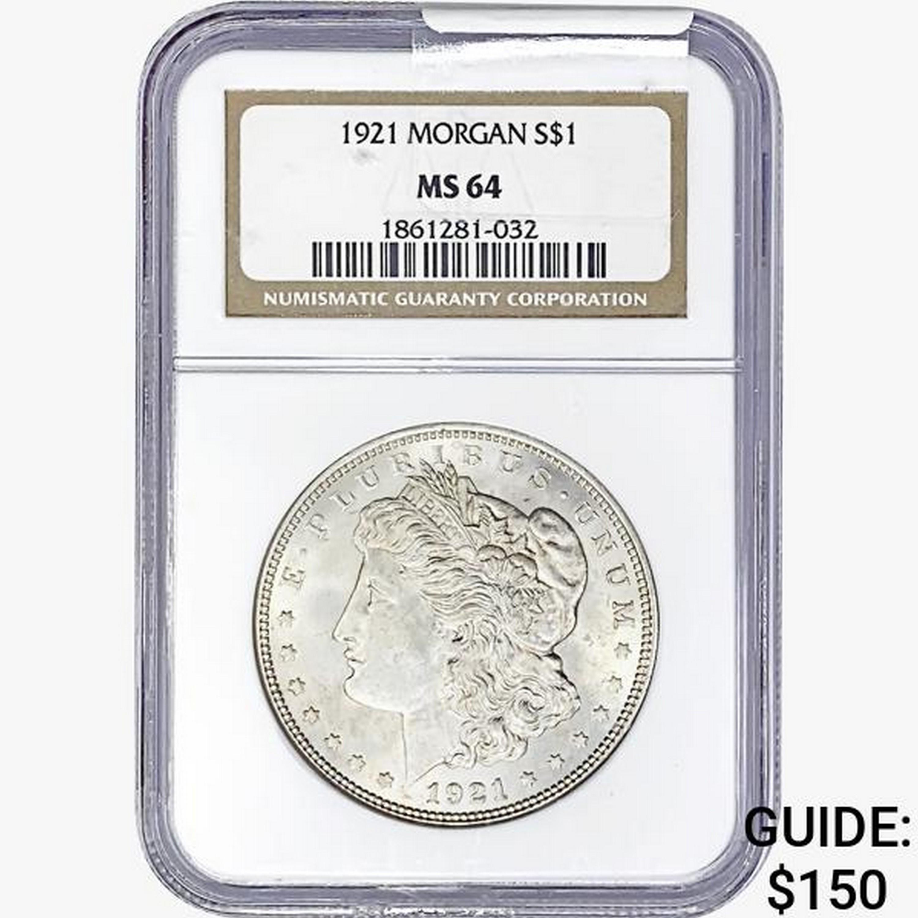 1921 Morgan Silver Dollar NGC MS64