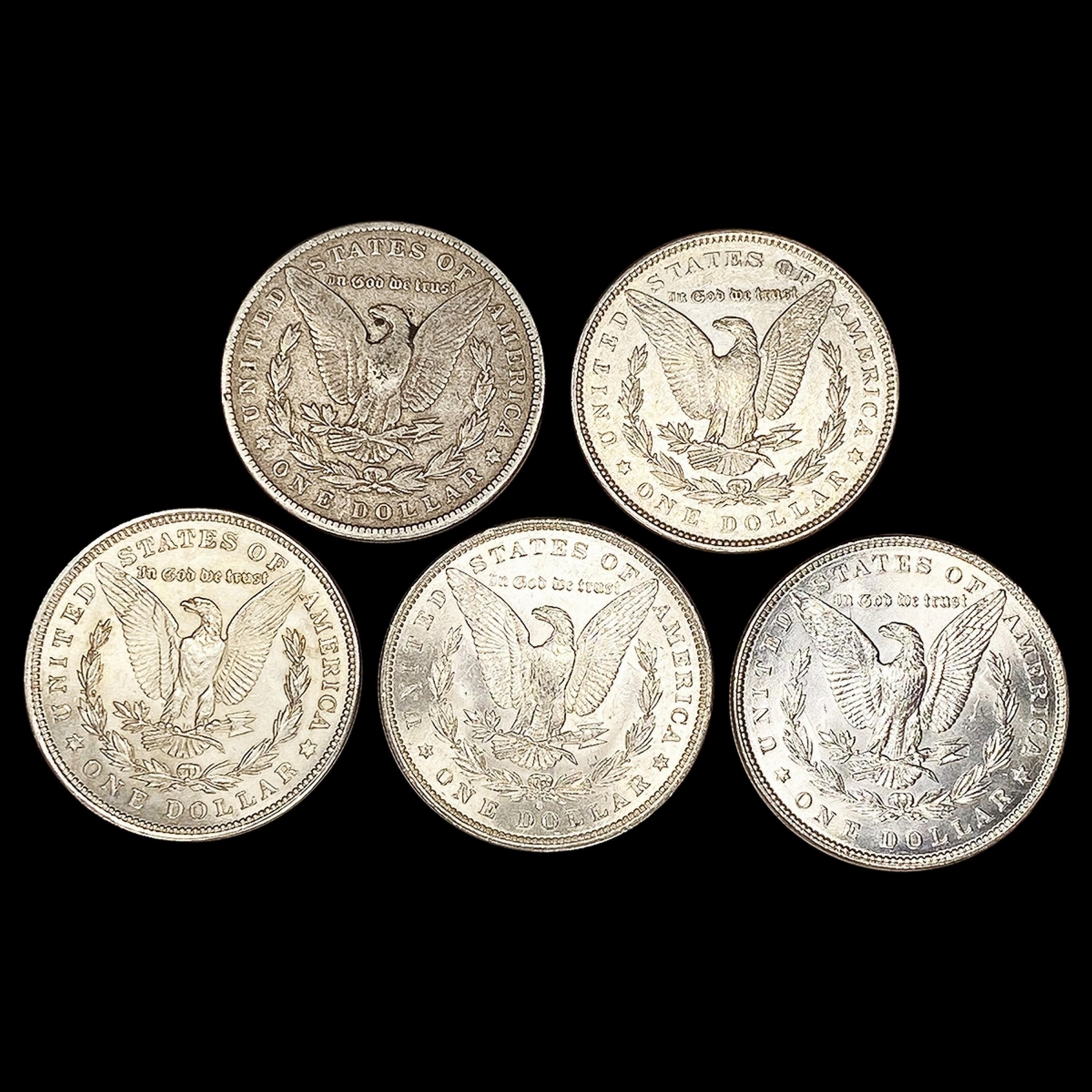 [5] Morgan Dollars (1887, 1883-O, 1879, 1921, 1898