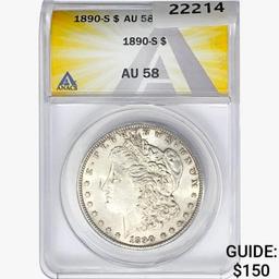 1890-S Morgan Silver Dollar ANACS AU58