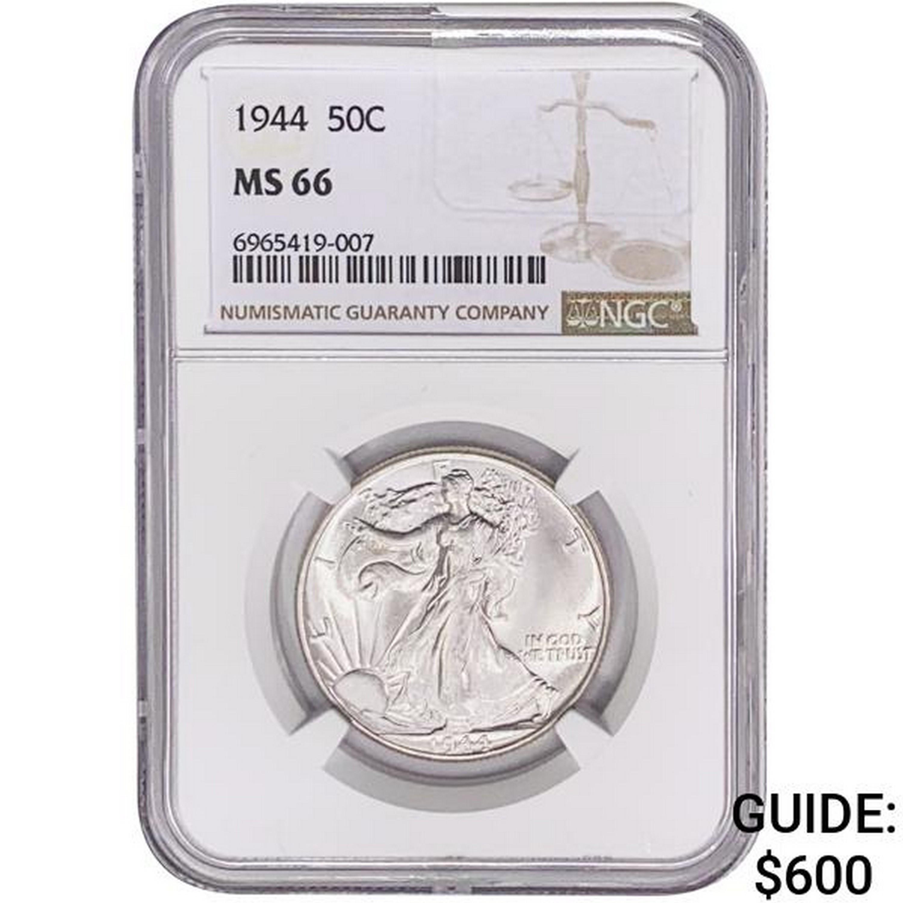 1944 Walking Liberty Half Dollar NGC MS66