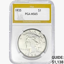 1935 Silver Peace Dollar PGA MS65