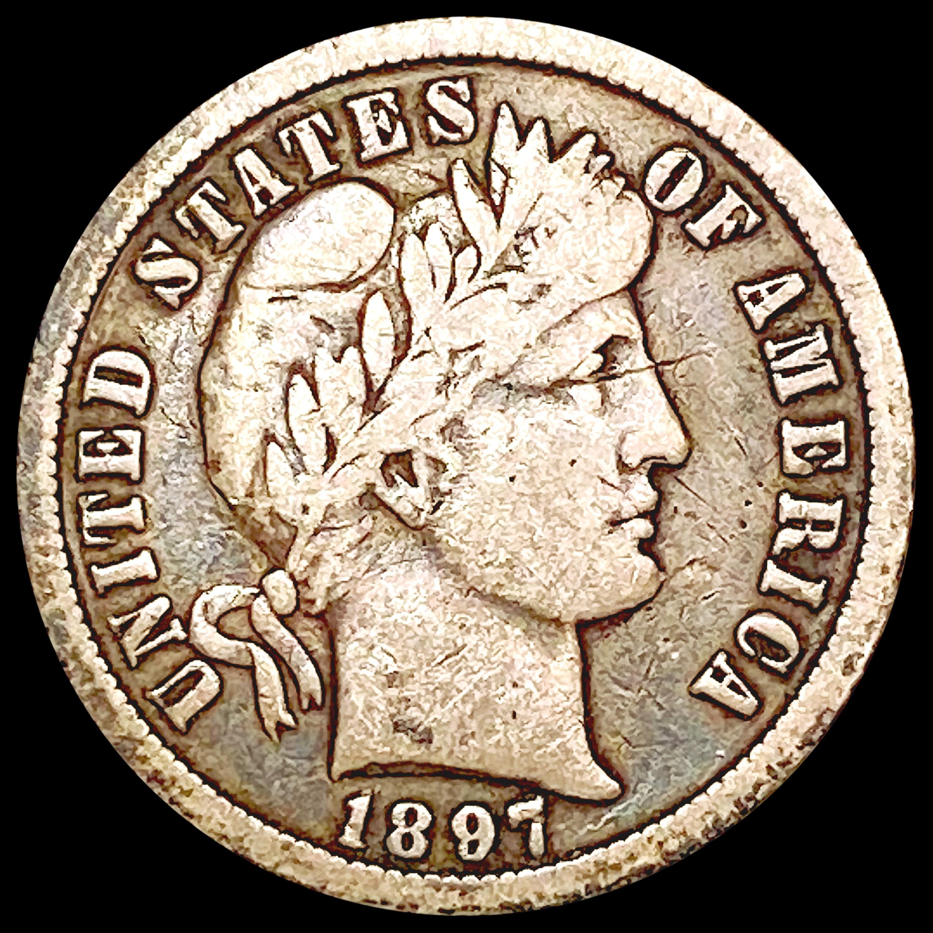 1897-O Barber Dime NICELY CIRCULATED