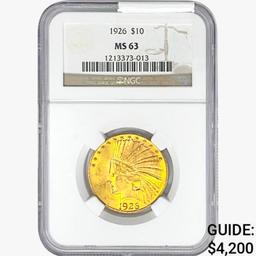 1926 $10 Gold Eagle NGC MS63