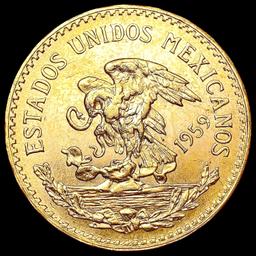 1959 Mexico .2411oz Gold 10 Pesos CHOICE BU