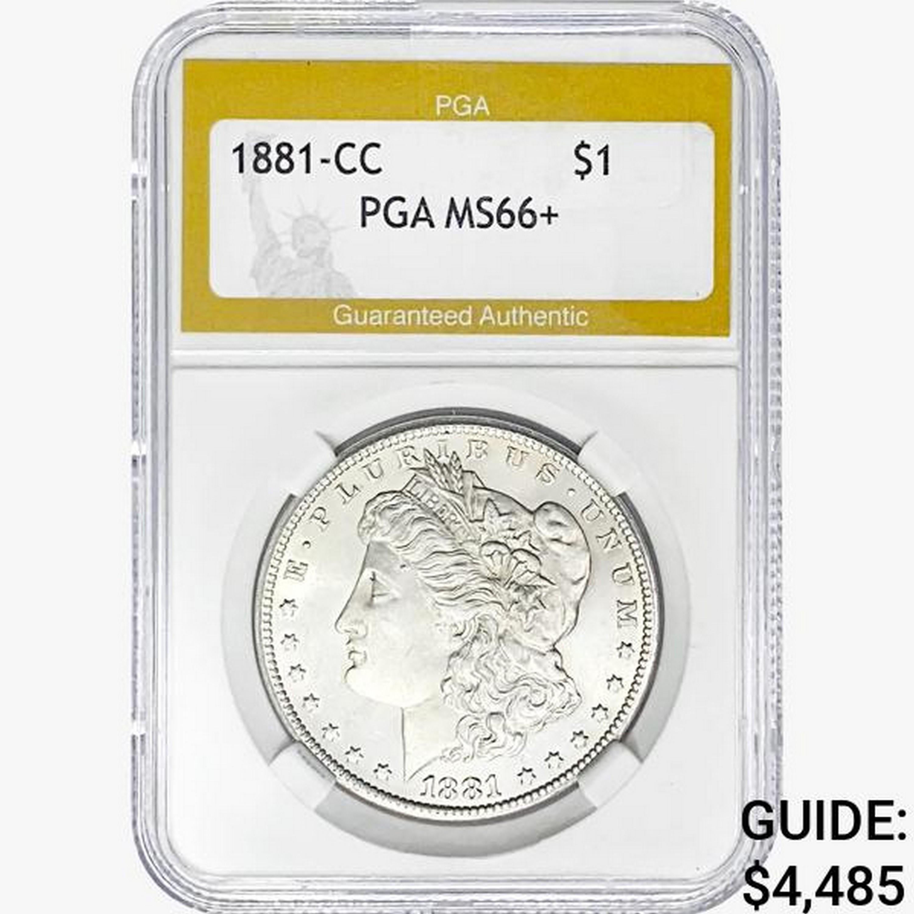 1881-CC Morgan Silver Dollar PGA MS66+