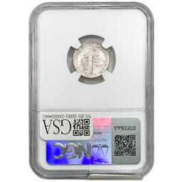 1944-S Mercury Silver Dime NGC UNCDetails REV Whee