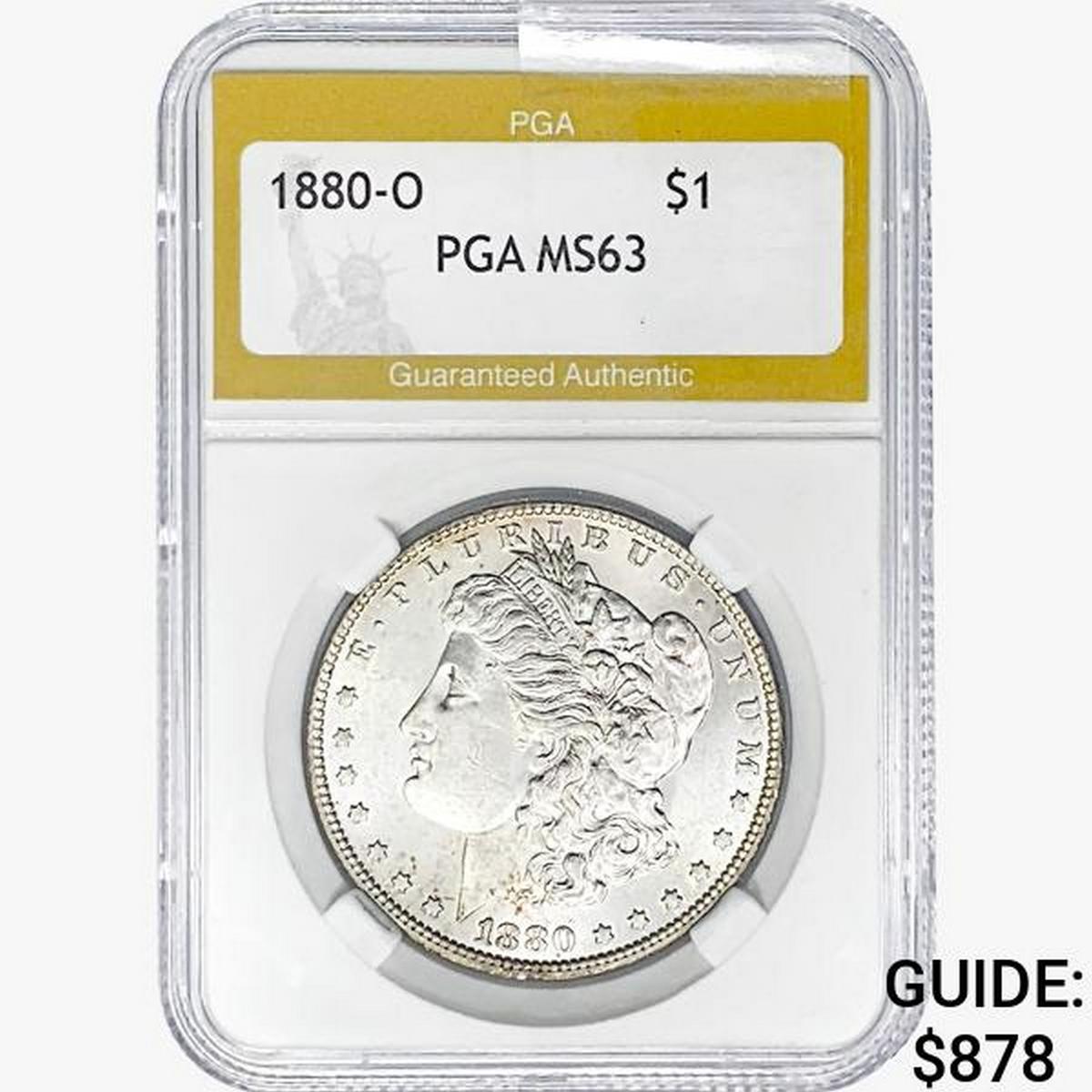 1880-O Morgan Silver Dollar PGA MS63