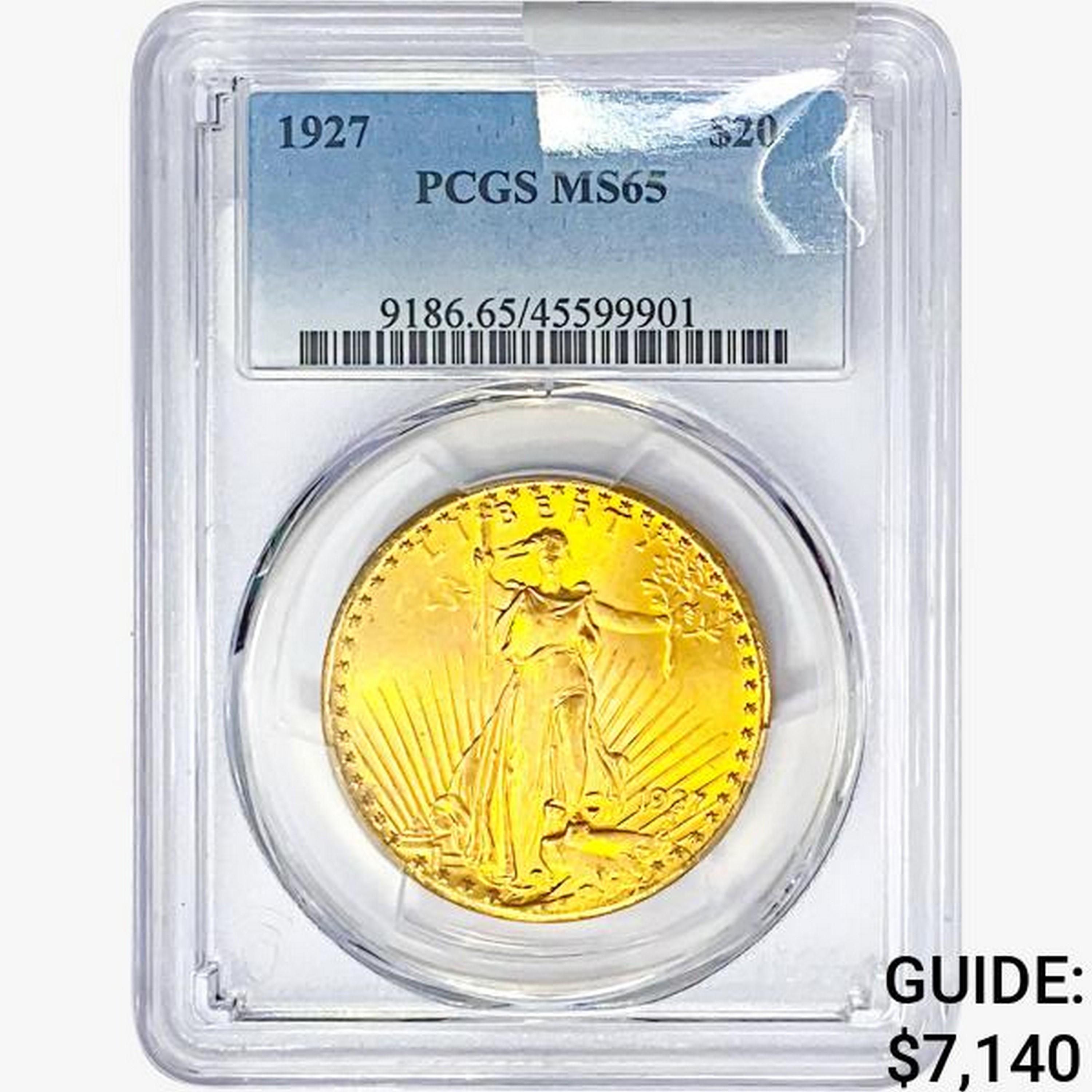 1927 $20 Gold Double Eagle PCGS MS65