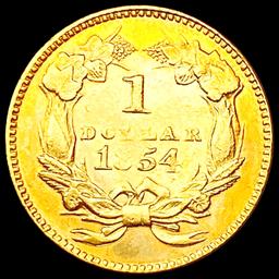 1854 Rare Gold Dollar CHOICE AU