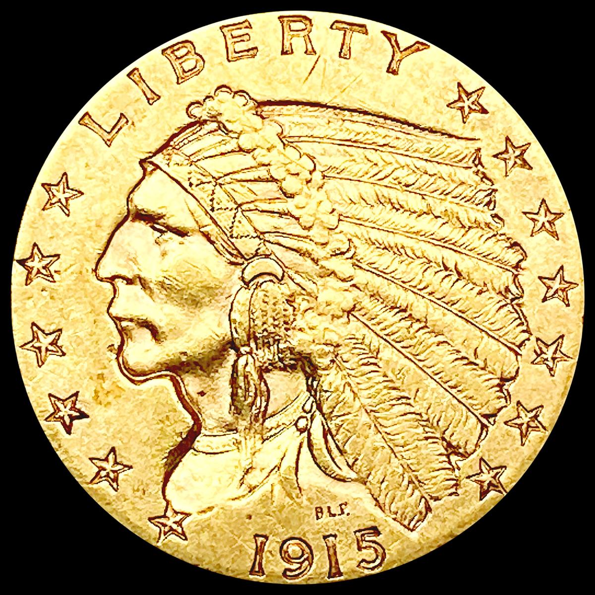 1915 $2.50 Gold Quarter Eagle CLOSELY UNCIRCULATED