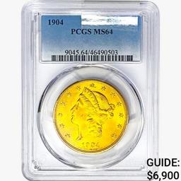 1904 $20 Gold Double Eagle PCGS MS64