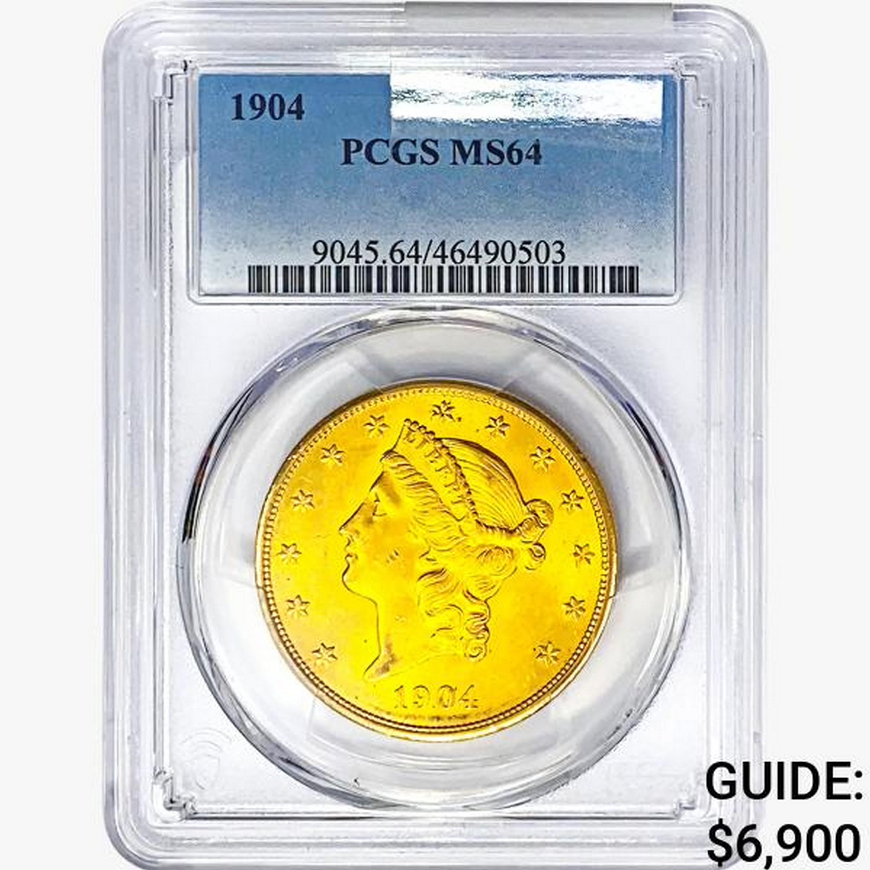 1904 $20 Gold Double Eagle PCGS MS64