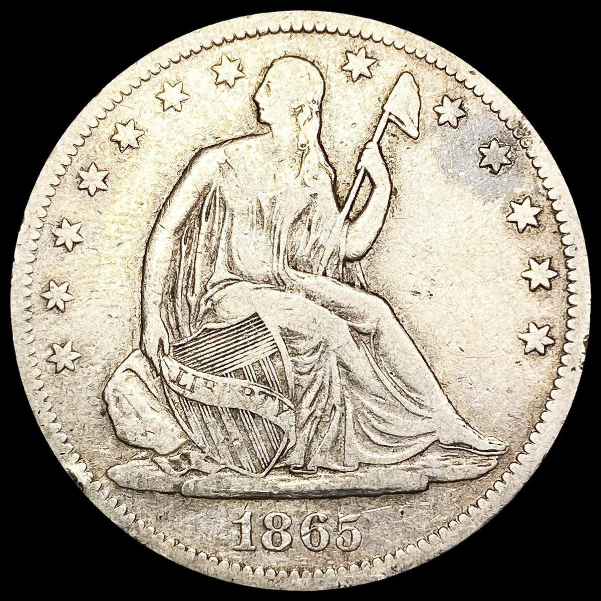 1865-S Seated Liberty Half Dollar LIGHTLY CIRCULAT