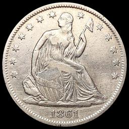 1861-S Seated Liberty Half Dollar CLOSELY UNCIRCUL