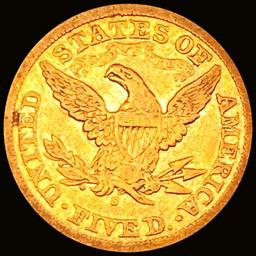 1872-S $5 Gold Half Eagle CHOICE AU