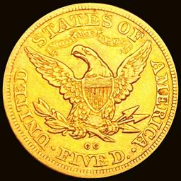 1879-CC $5 Gold Half Eagle HIGH GRADE+