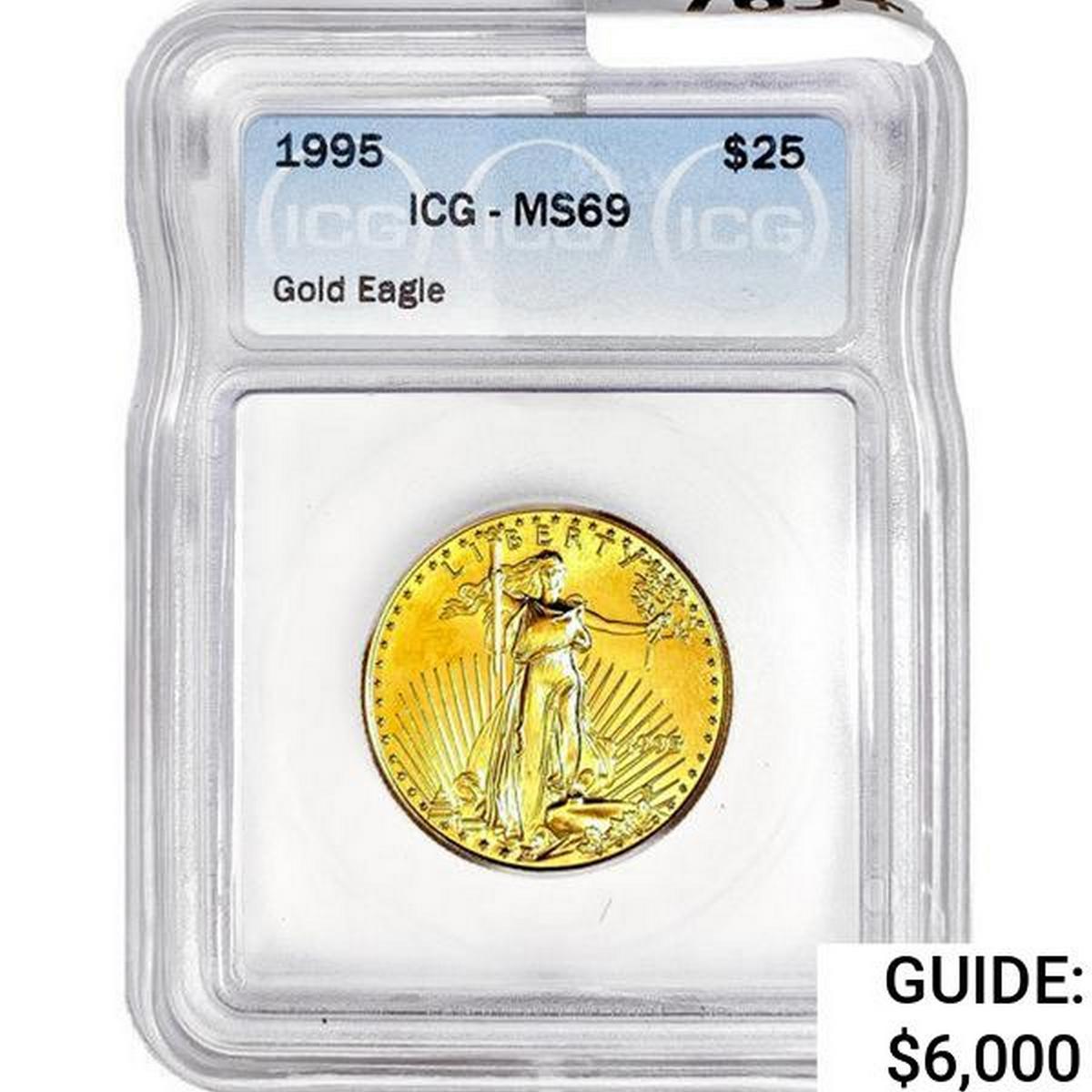 1995 US 1/2oz Gold $25 Eagle ICG MS69