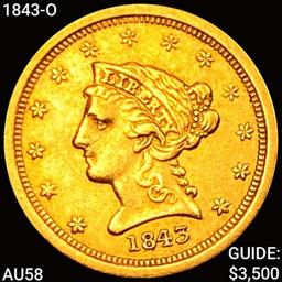 1843-O $2.50 Gold Quarter Eagle CHOICE AU