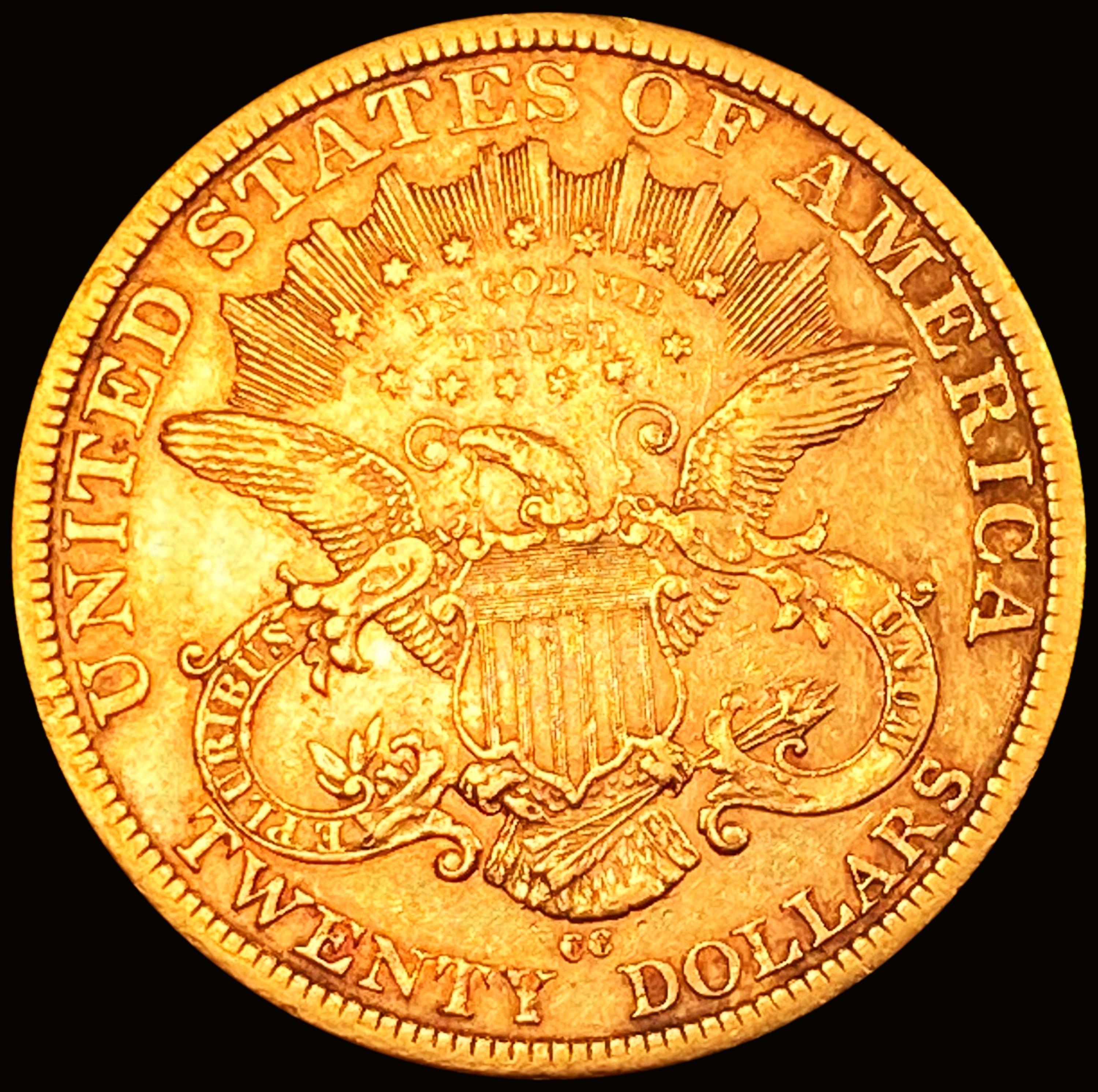 1877-CC $20 Gold Double Eagle CHOICE AU