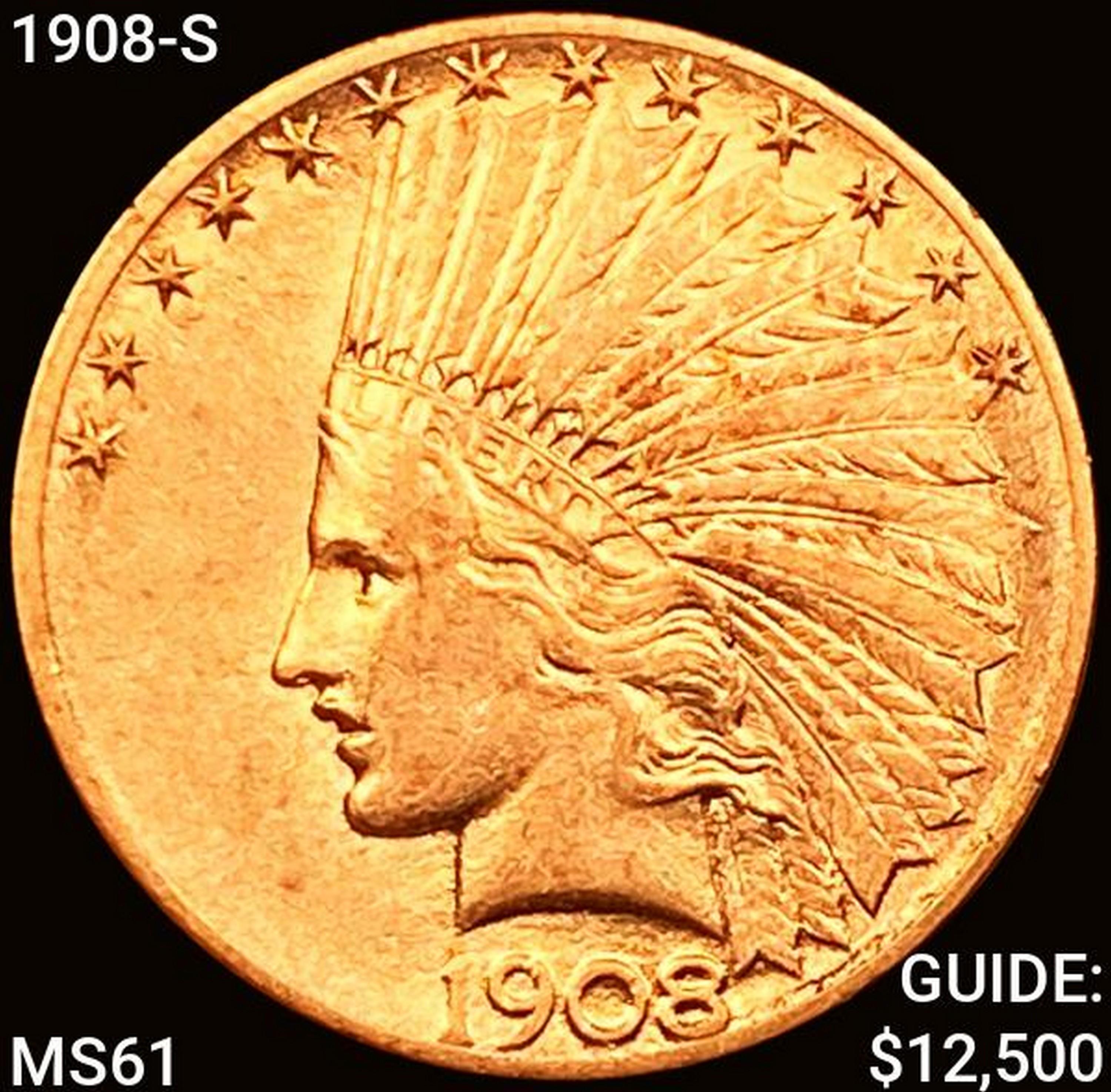 1908-S $10 Gold Eagle UNCIRCULATED