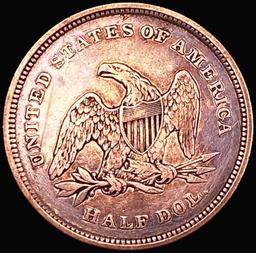 1859 No Drapery Seated Liberty Half Dollar CLOSELY