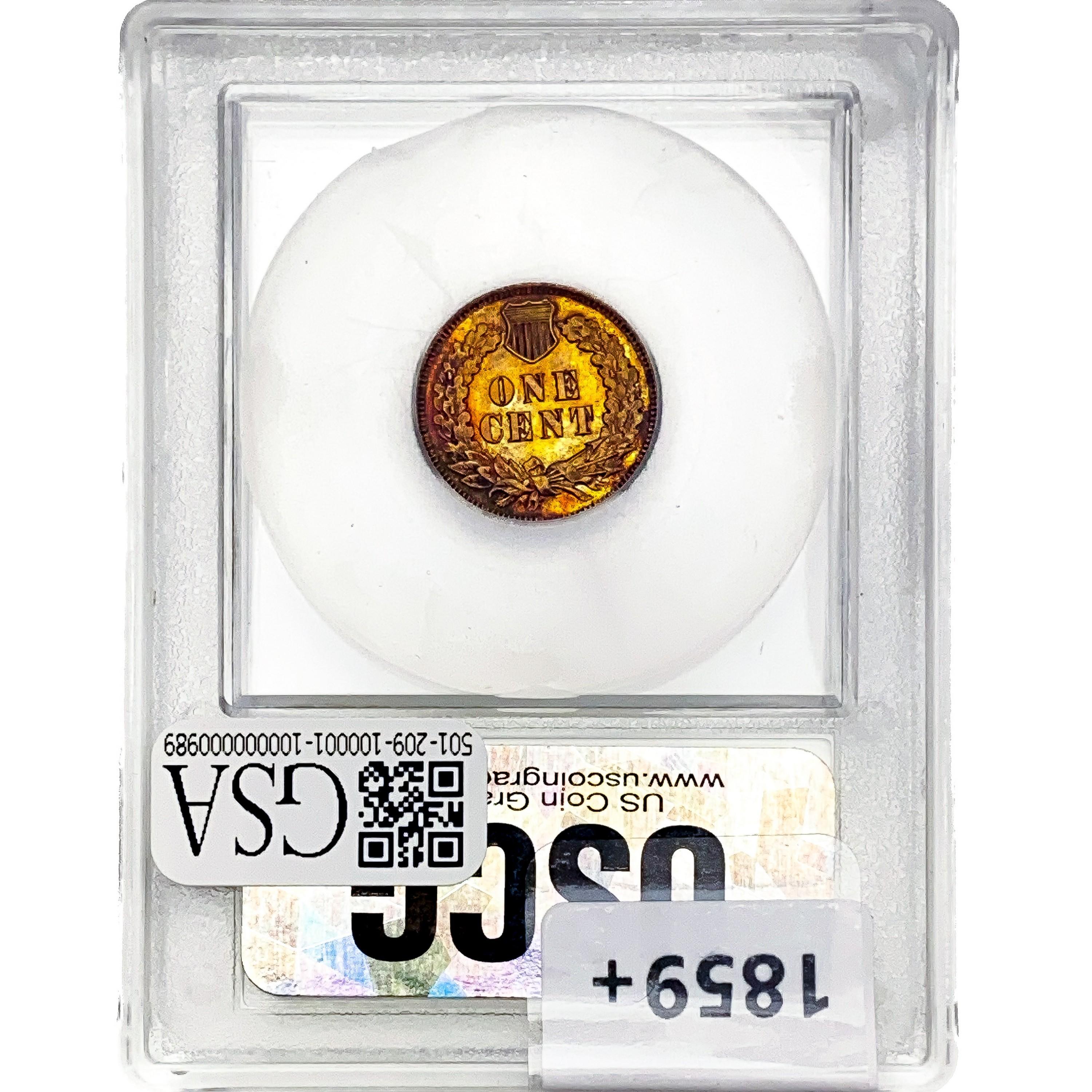 1877 Indian Head Cent USCG PR65+ RD CAM