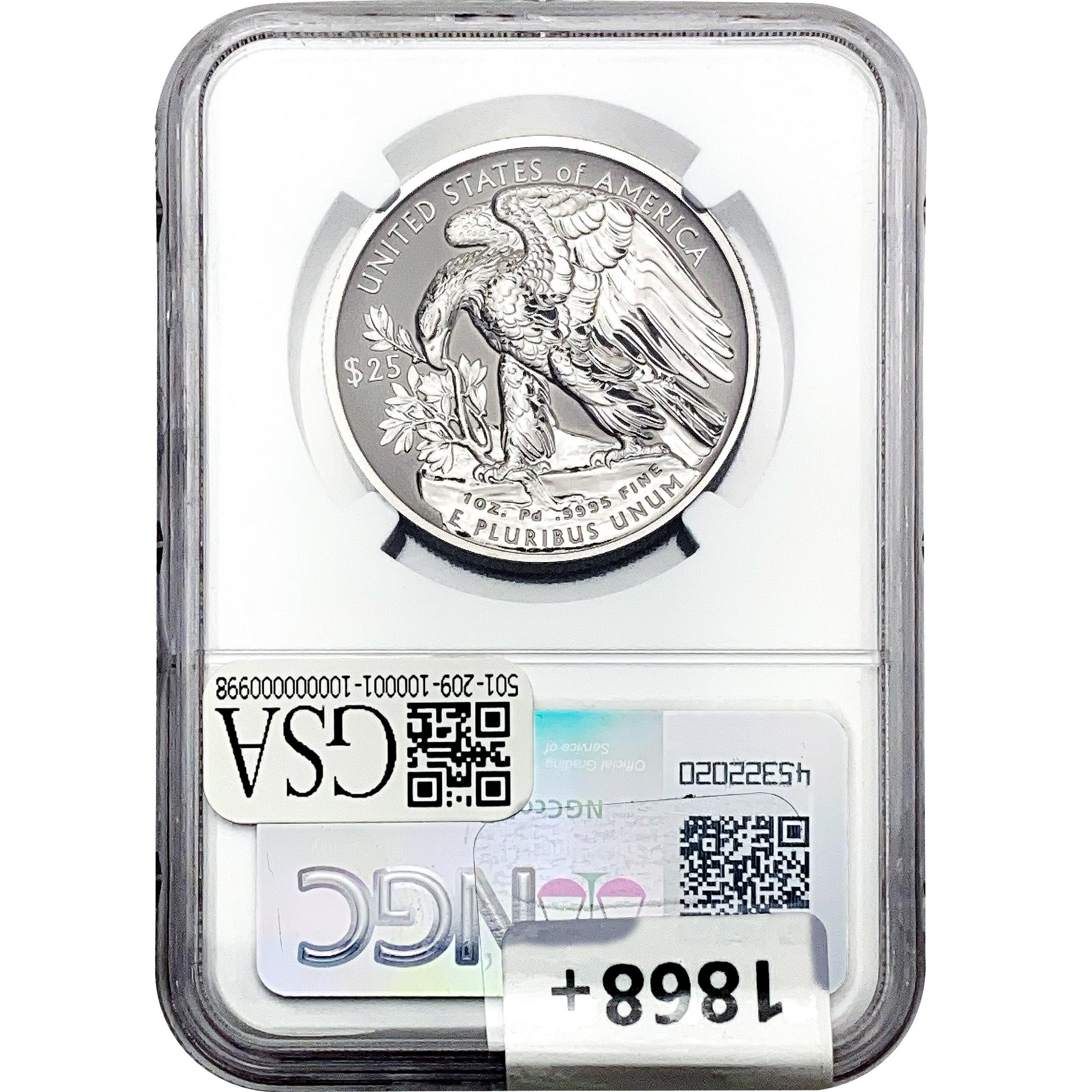 2019-W $25 1oz. Pd Eagle NGC REV PF70 HR