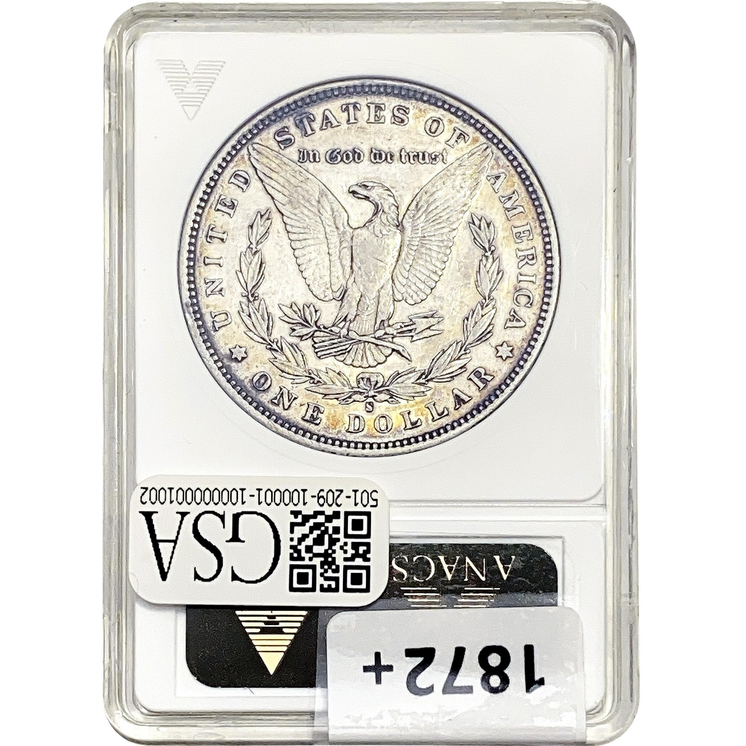 1892-S Morgan Silver Dollar ANACS AU53