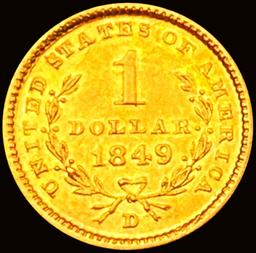 1849-D Rare Gold Dollar CHOICE BU