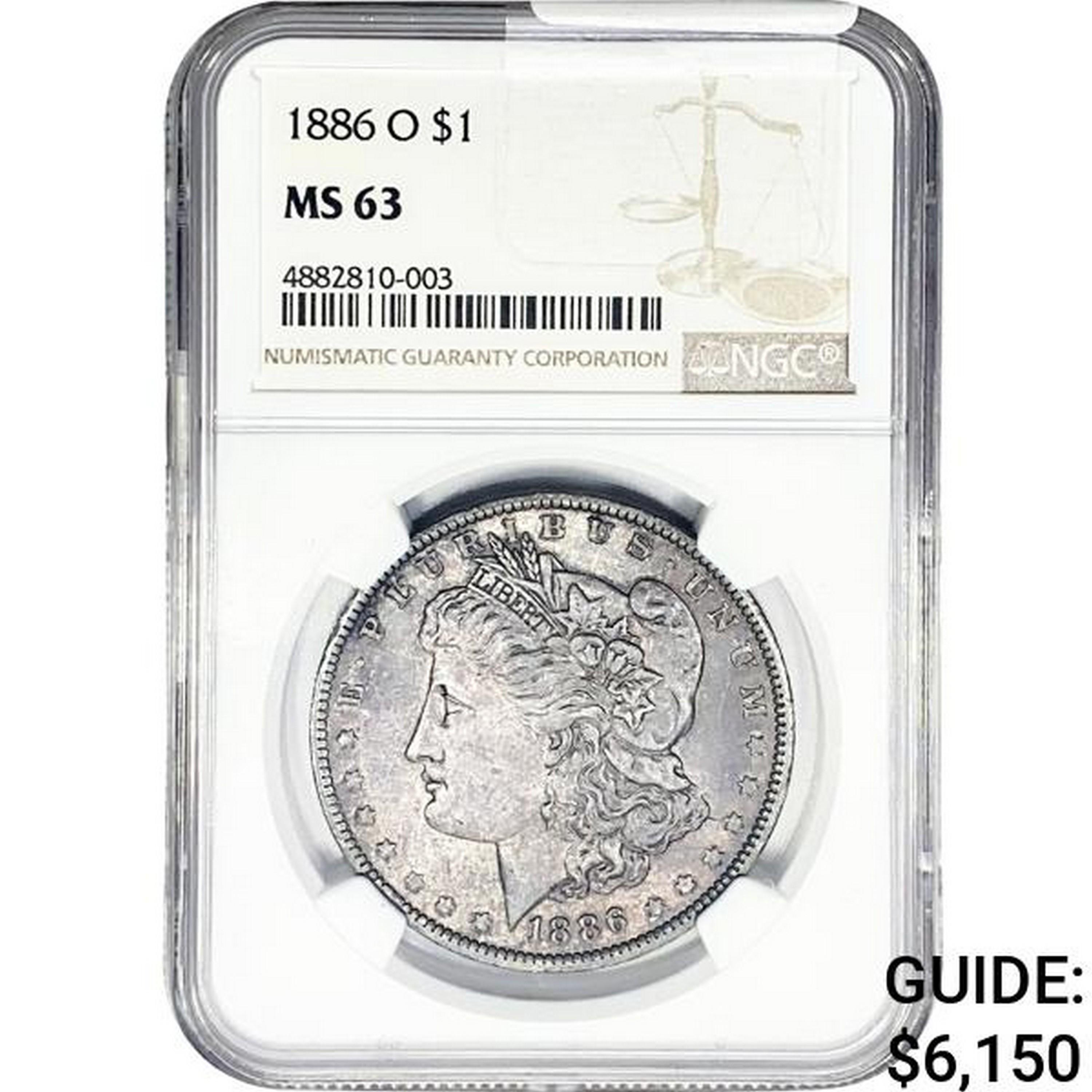 1886-O Morgan Silver Dollar NGC MS63