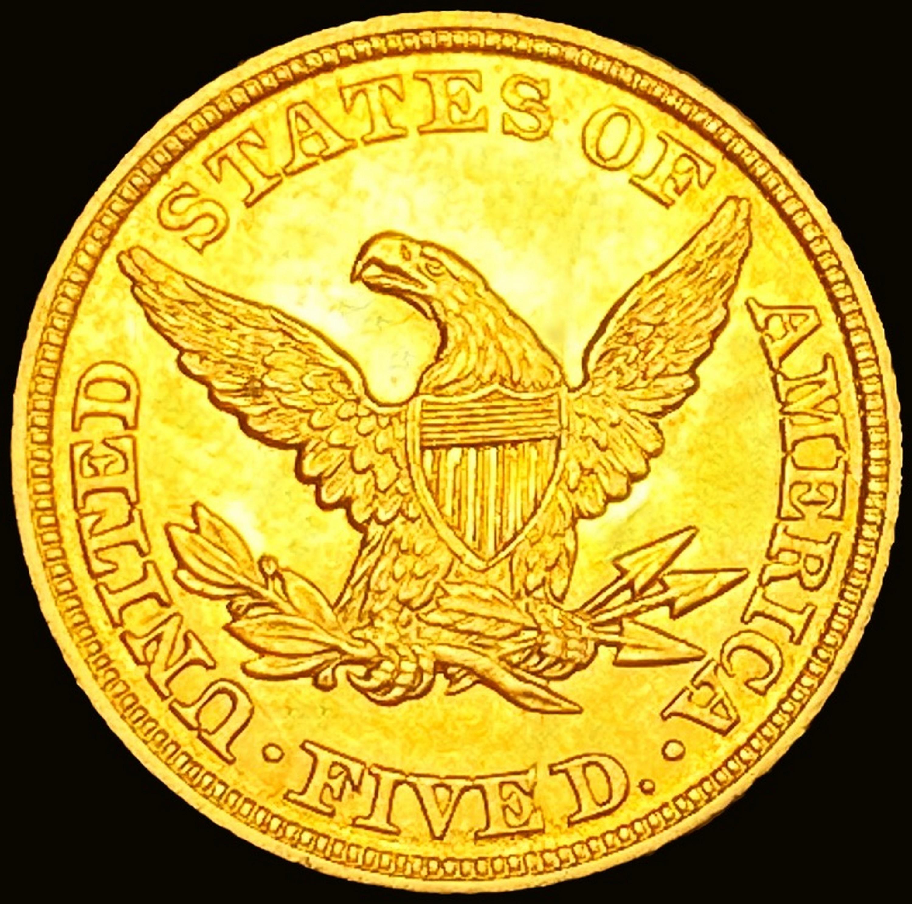 1847 $5 Gold Half Eagle CHOICE BU