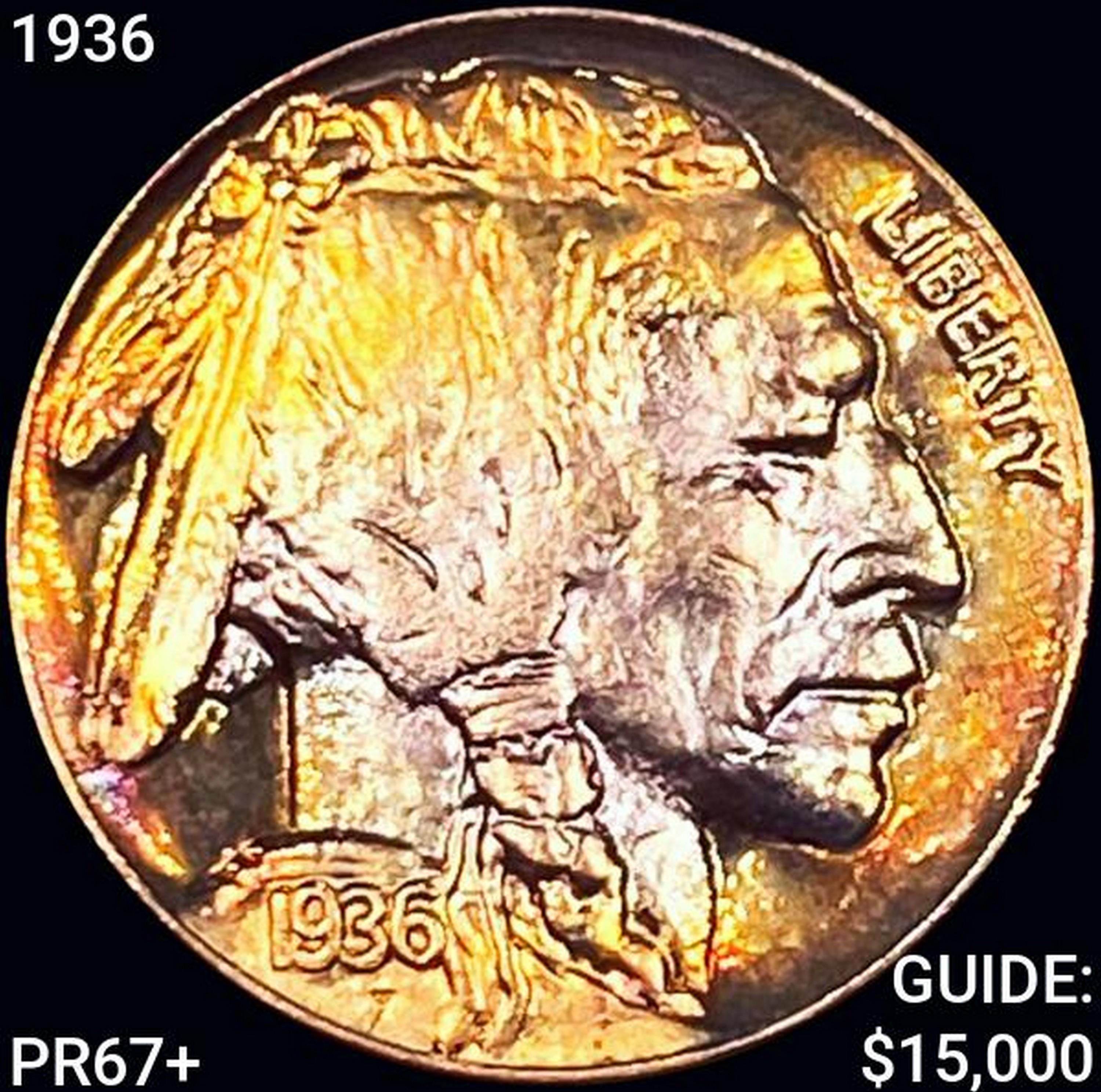 1936 Buffalo Nickel SUPERB GEM PROOF +