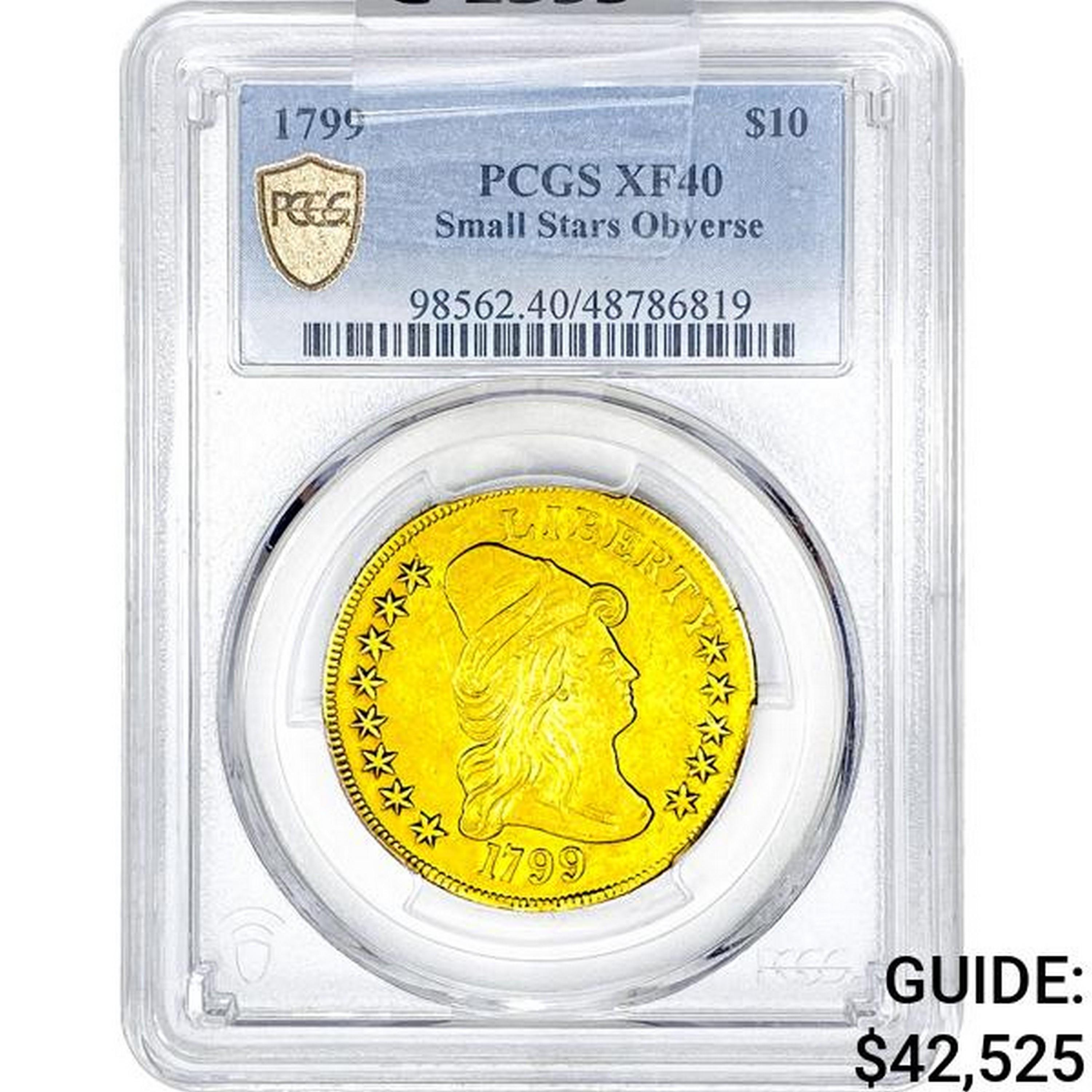 1799 PCGS XF40 Sm Stars Obv