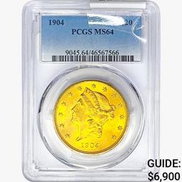 1904 $20 Gold Double Eagle PCGS MS64