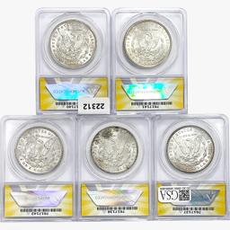 1898-1899 [5] Morgan Silver Dollar ANACS MS63/64