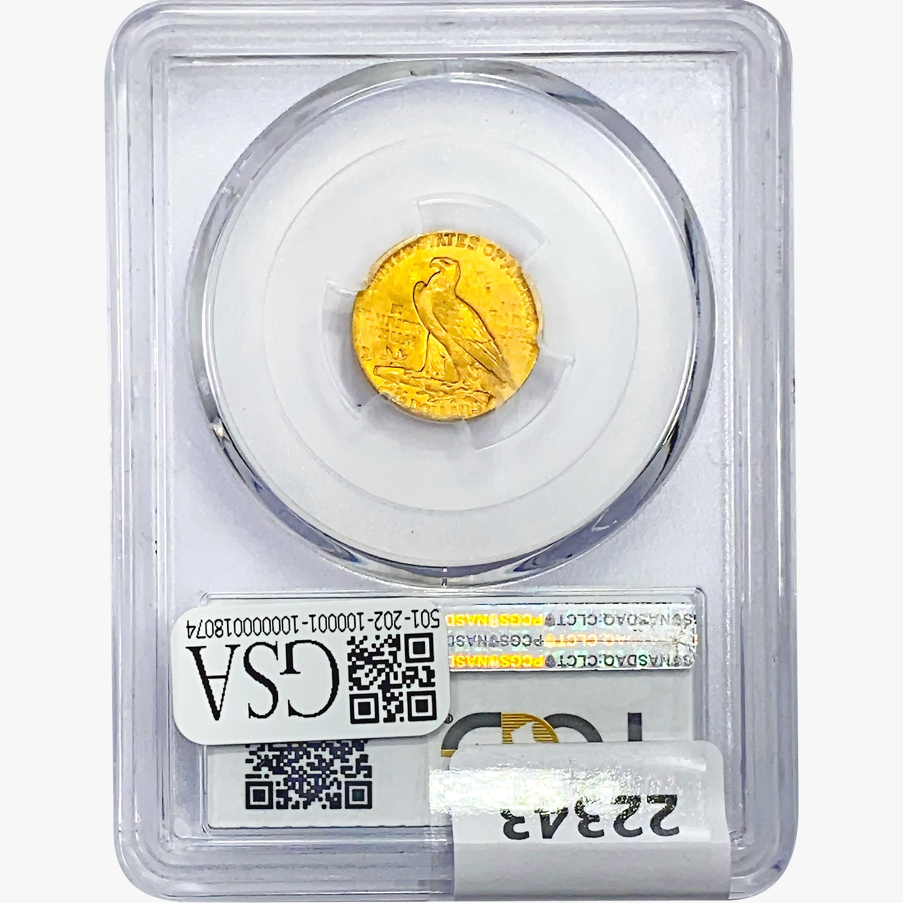 1929 $2.50 Gold Quarter Eagle PCGS MS62