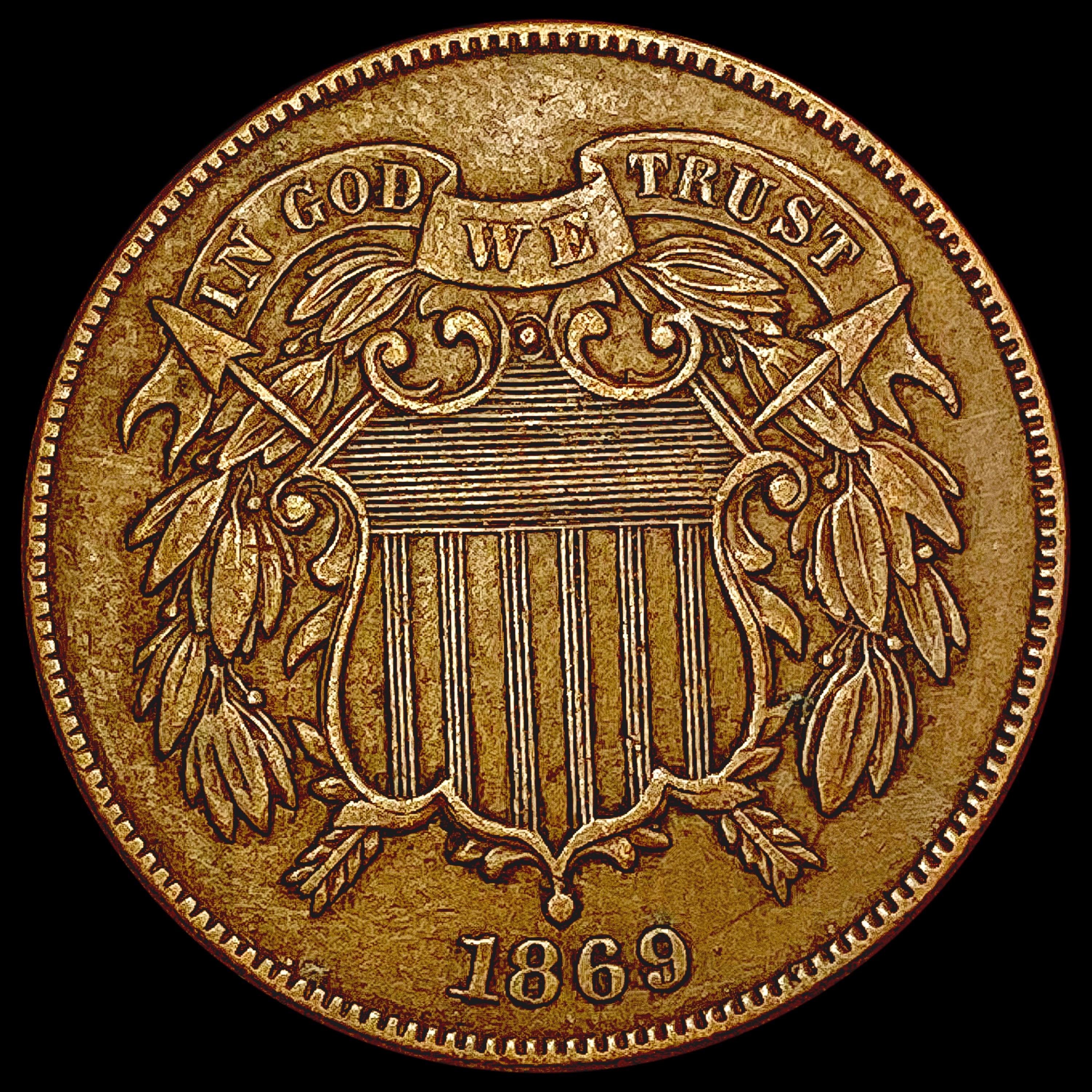 1869 Two Cent Piece CLOSELY UNCIRCULATED