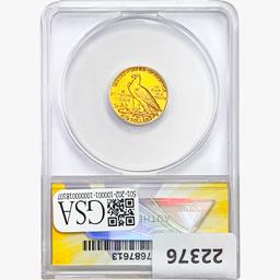 1913 $2.50 Gold Quarter Eagle ANACS EF45