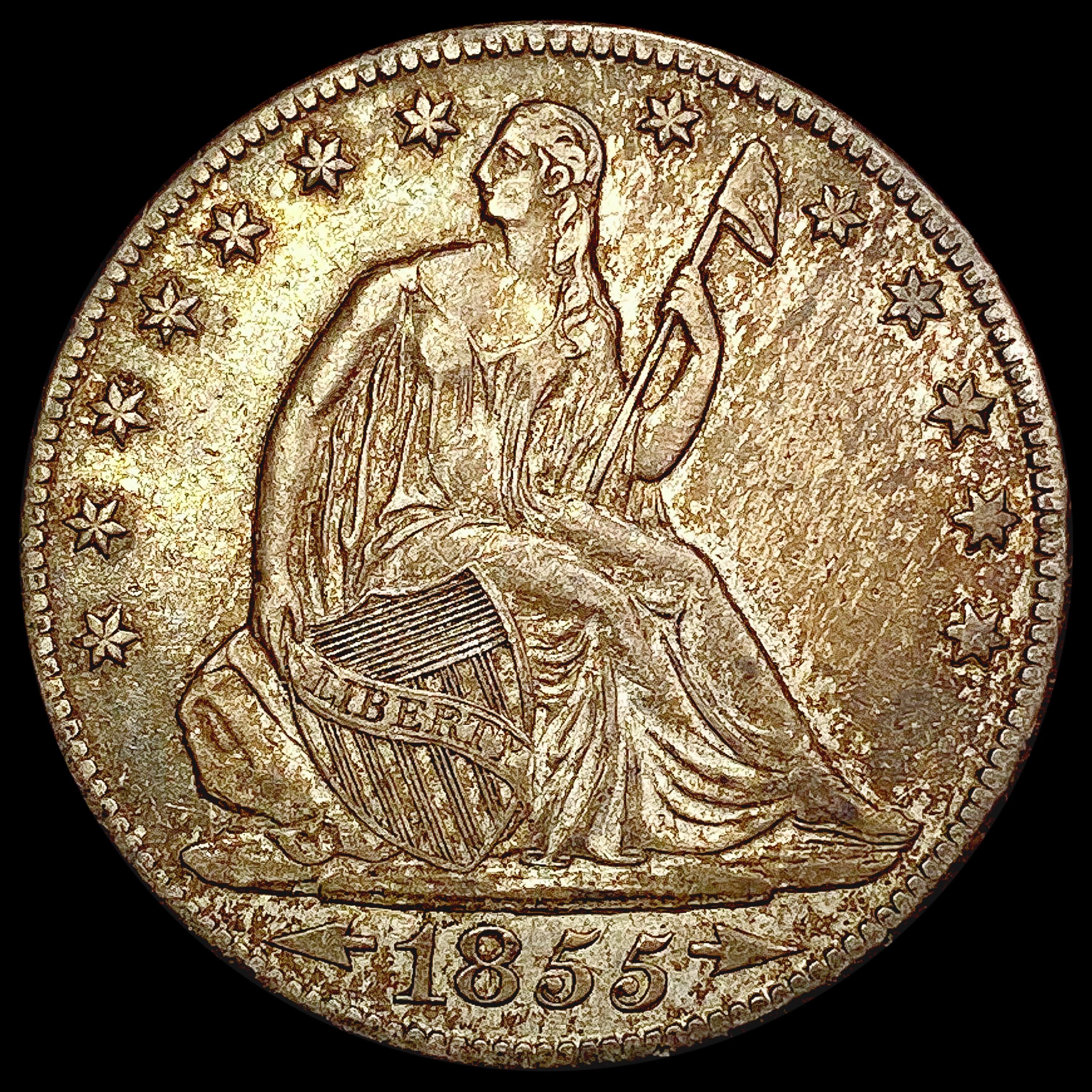 1855-O Seated Liberty Half Dollar CLOSELY UNCIRCUL