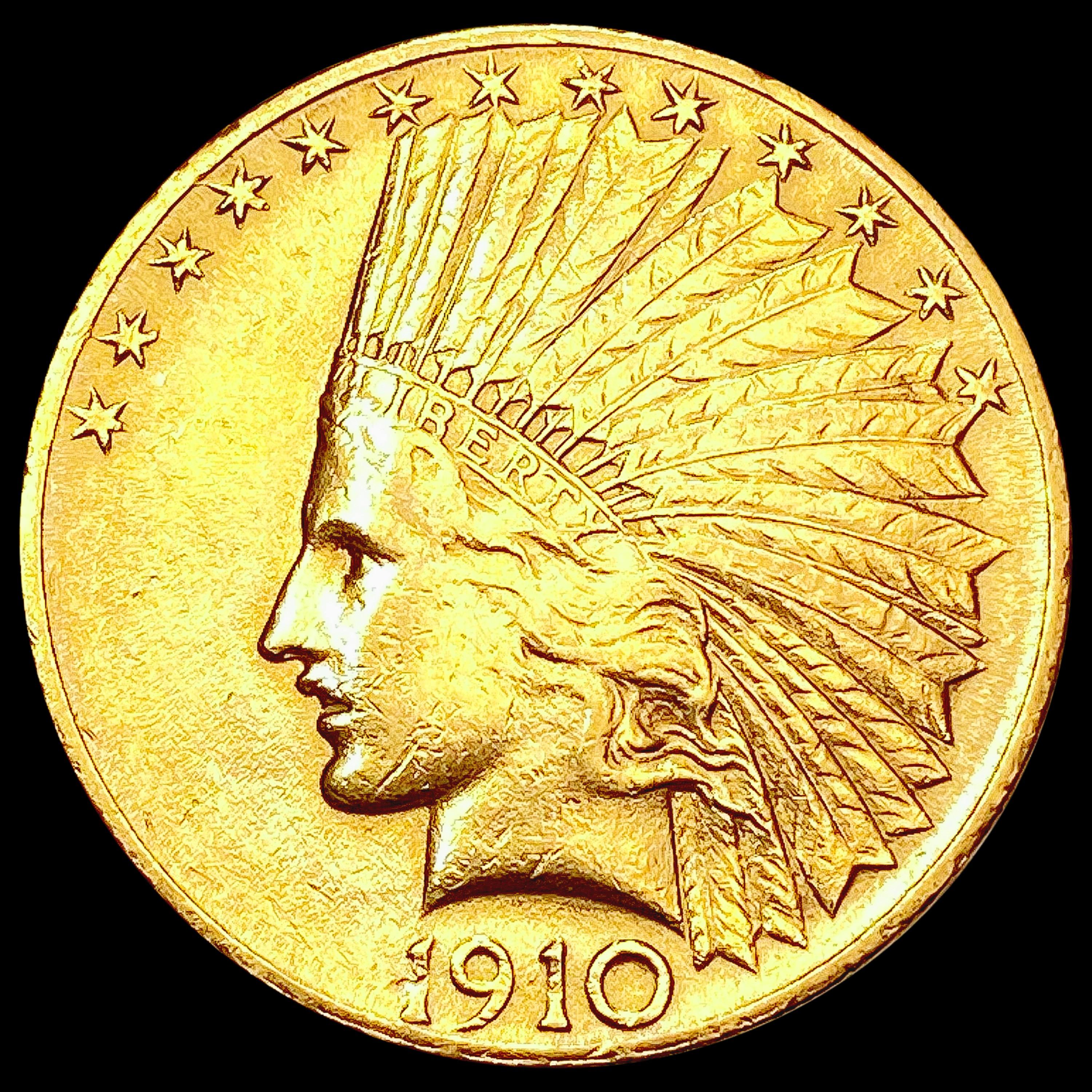 1910 $10 Gold Eagle CLOSELY UNCIRCULATED