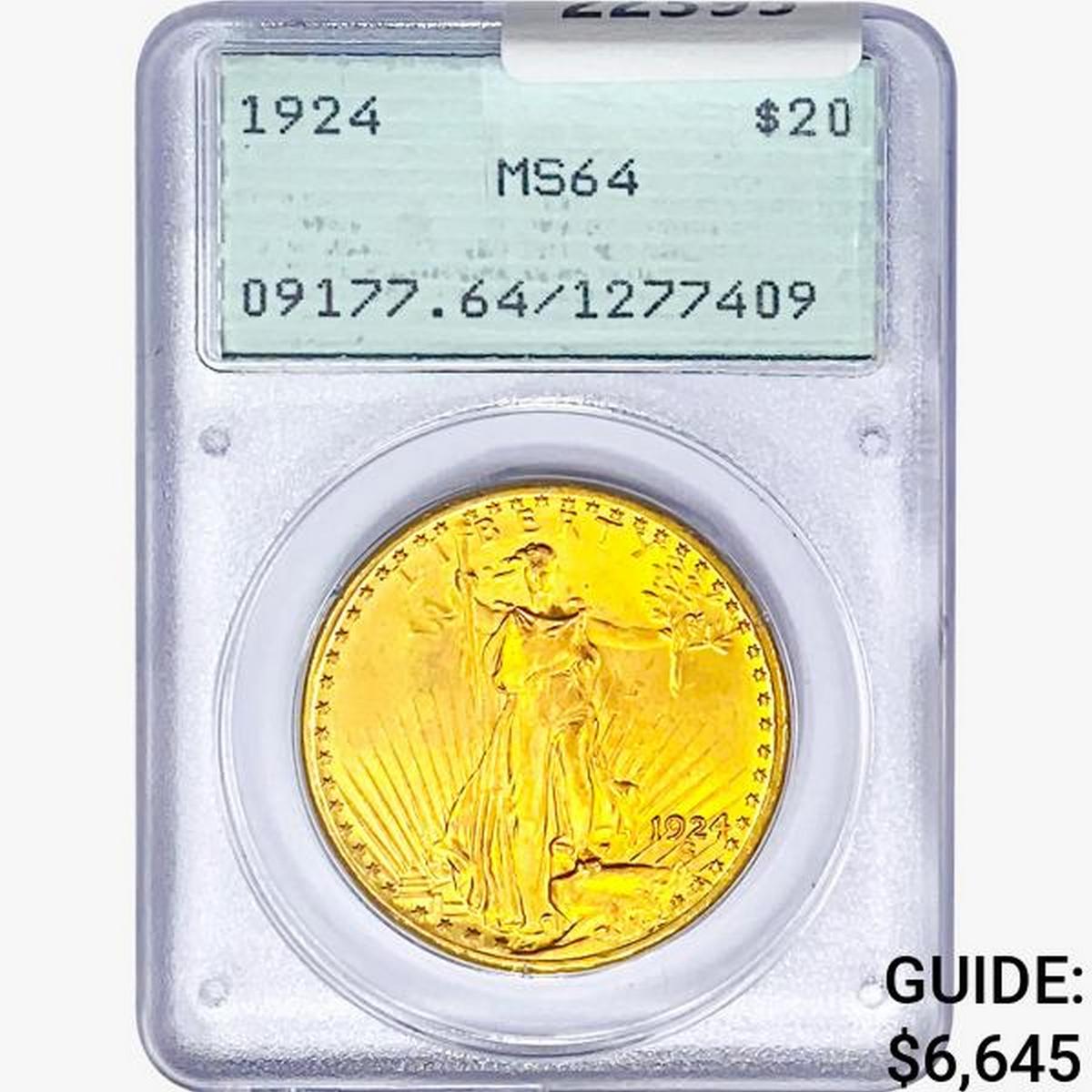 1924 $20 Gold Double Eagle PCGS MS64